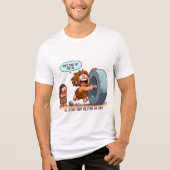 面白い原始人車輪 石器時代ユーモアTシャツ トライブレンドＴシャツ (正面)