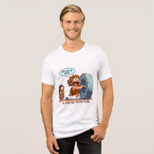 面白い原始人車輪 石器時代ユーモアTシャツ トライブレンドＴシャツ (正面全面)