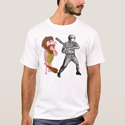 面白い原始人野球Tシャツ Tシャツ (正面)