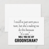 面白い友人代表の結婚式でのスピーチを頼まれた時に使うカード、この機会に サンキューカード (正面/裏面)