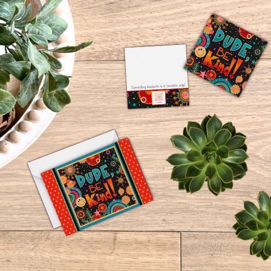 面白い友達よ、親切に! カラフルな子供たちのインスピリビティ ノートカード