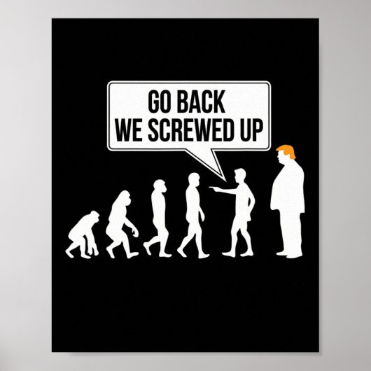 面白い反トランプ進化論政治ユーモア ポスター (正面)