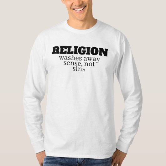 面白い反宗教引用 Tシャツ (正面)