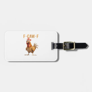面白い叫ぶ鶏 F カウ F ユーモア ラゲッジタグ