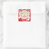 面白い吊り下げサンタのクリスマスギフトシール スクエアシール (バッグ)