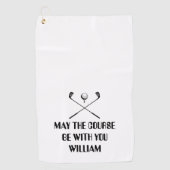 面白い名前のカスタマイズ ゴルフタオル (正面)