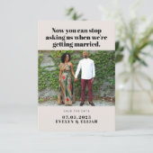 面白い名言写真 ウェディング 結婚式の招待状 セーブザデート (スタンド正面)