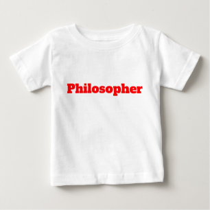 面白い哲学者 赤いTシャツ ベビーTシャツ