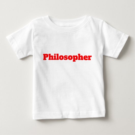 面白い哲学者 赤いTシャツ ベビーTシャツ (正面)