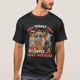 面白い喉のヤギが名刺を飲み込む Tシャツ