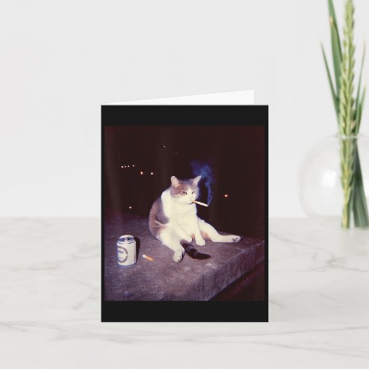 面白い喫煙ミーム たばこ キテン 脳腐敗 シリ カード (正面)