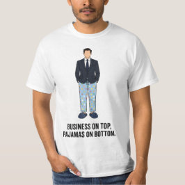 面白い在宅勤務「上だけビジネス」グラフィックTシャツ Tシャツ