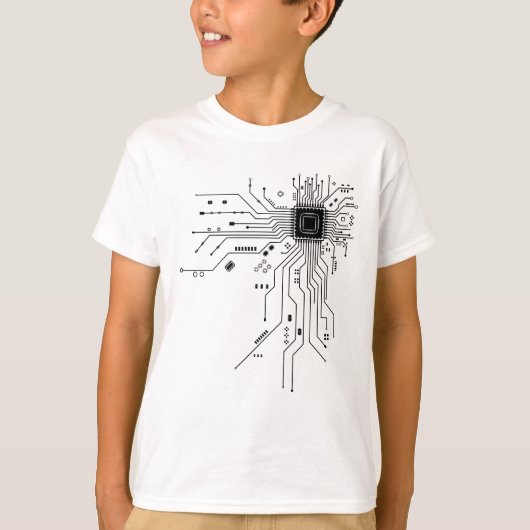 面白い基板 コンピューター 電子回路 Tシャツ (正面)