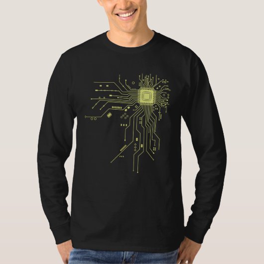 面白い基板 コンピューター 電子工学 Tシャツ (正面)