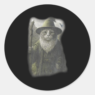面白い変な子猫の魔法使いの幽霊猫のミーム Catdalf H ラウンドシール