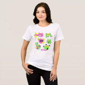 面白い変わったキャラクター トライブレンドTシャツ (正面全面)