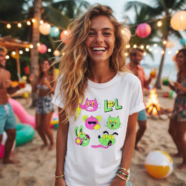 面白い変わったキャラクター トライブレンドTシャツ