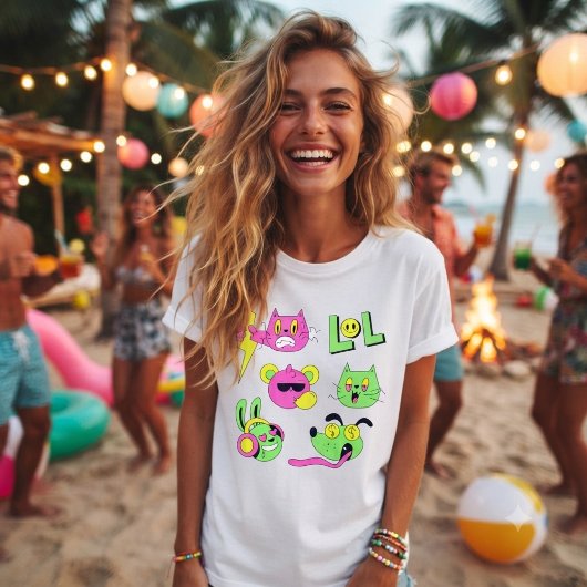 面白い変わったキャラクター トライブレンドTシャツ