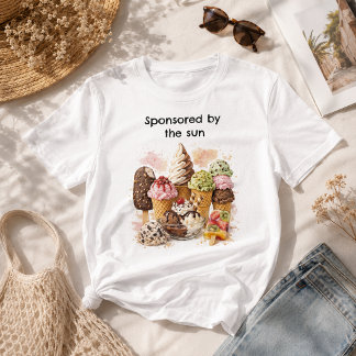 面白い夏のアイス子供 Tシャツ