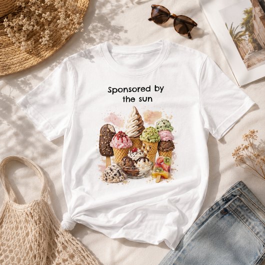 面白い夏のアイス子供 Tシャツ