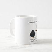 面白い夜勤サバイバー かわいい黒いひよこ コーヒー コーヒーマグカップ (正面左)