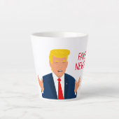 面白い大統領トランプ漫画ラテコーヒーマグ カフェラテマグ (正面)