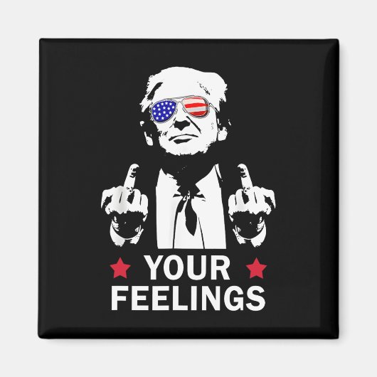 面白い大統領ドナルド・トランプ中指 マグネット (正面)