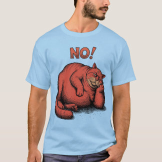 面白い太った猫の"嫌!" 反社会的Tシャツ Tシャツ