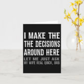 「面白い夫の名言」- 妻に聞いてみるギフト カード (黄色い花)