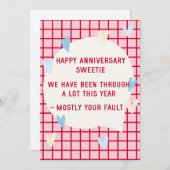 面白い夫へのユーモアあふれる記念日グリーティングカード サンキューカード (正面/裏面)