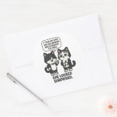 面白い夫婦猫のジョーク ラウンドシール (封筒)