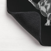 面白い失礼な黒ダックスフント犬のミーム中指 マウスパッド (コーナー)