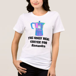 面白い女性のコーヒー スノブ カスタム 名前 太字 サラスト トライブレンドTシャツ