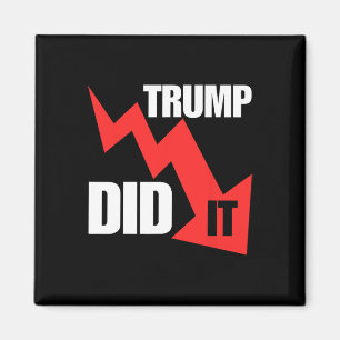 面白い奴がやった 経済株Tシャツ トランプ政治 マグネット