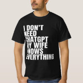 面白い妻の引用Chatgpt Tシャツ (正面)
