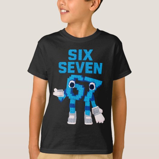 面白い子供ミーム 六 七 6 7 イタリアン ブレインロット ブル Tシャツ (正面)