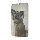 面白い子犬のペットの写真パーソナライズ カーエアーフレッシュナー (左)