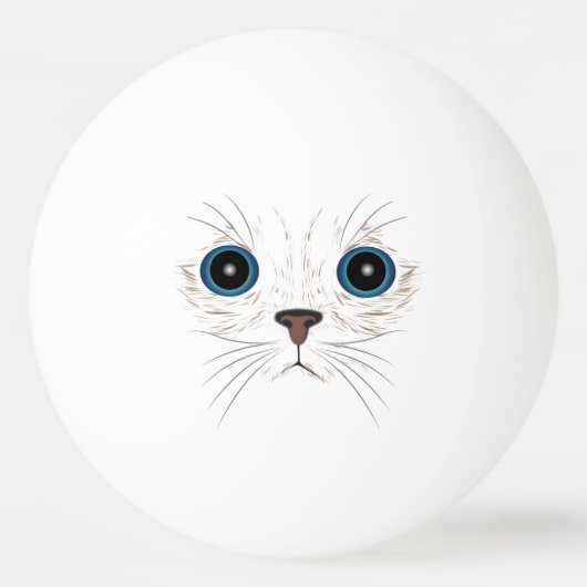 面白い子猫の顔 卓球ボール (裏面)