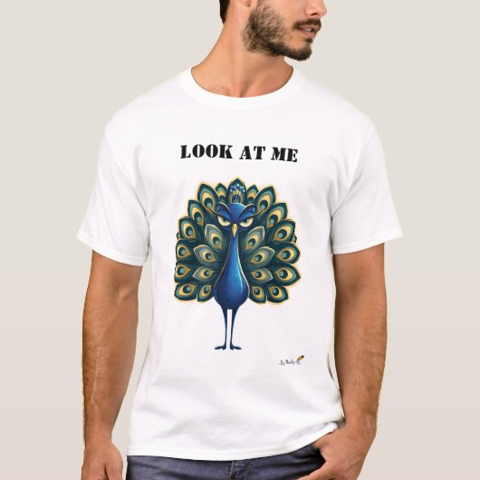 面白い孔雀Tシャツ Tシャツ (正面)