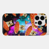 面白い宇宙ピザ猫 iPhoneケース (裏面横)