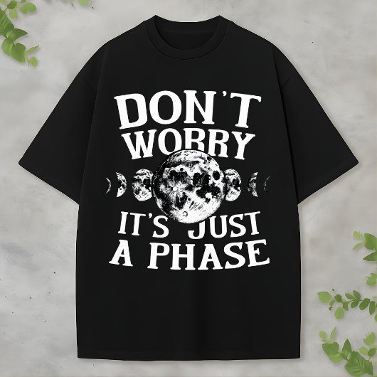 面白い宇宙語録 月の満ち欠けデザイン Tシャツ