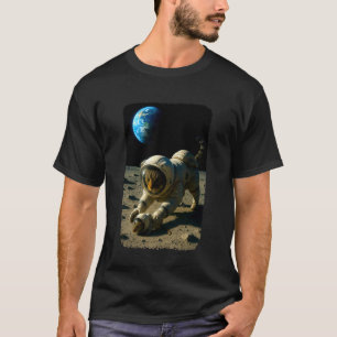 面白い宇宙飛行士の猫とネズミの月冒険 Tシャツ