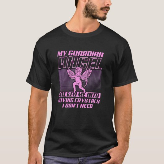 面白い守護天使 - 水晶愛好家 Tシャツ (正面)