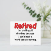 面白い定年退職の名言 ポストカード (スタンド正面)