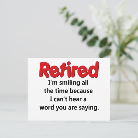 面白い定年退職の名言 ポストカード (スタンド正面)