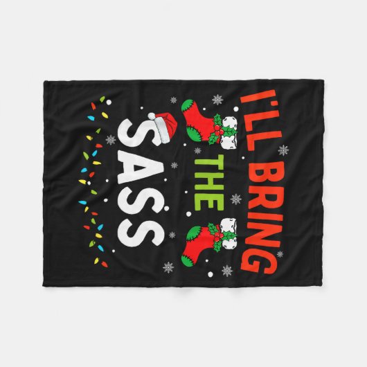 面白い家族向けのクリスマスマッチング フリースブランケット (正面(横))