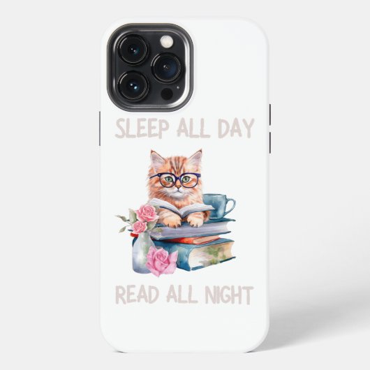 面白い寝てばかりの日々 読書は夜通し iPhoneケース (裏面)