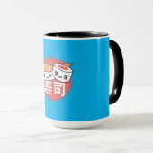 面白い寿司のキャラクターデザイン マグカップ (正面右)