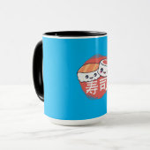 面白い寿司のキャラクターデザイン マグカップ (正面左)