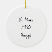 面白い寿司の駄洒落クリスマス セラミックオーナメント (裏面)